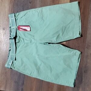 Ditch plains by Ricky Singh mint green cotton belted flat front shorts nwt
